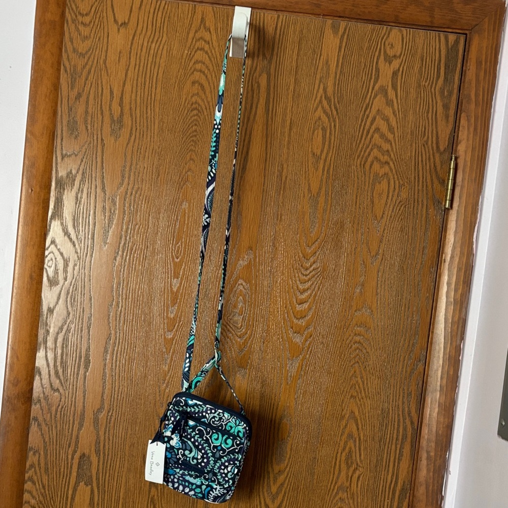 NWT Vera Bradley Mini Hipster  Navy and Teal Floral Crossbody Bag
